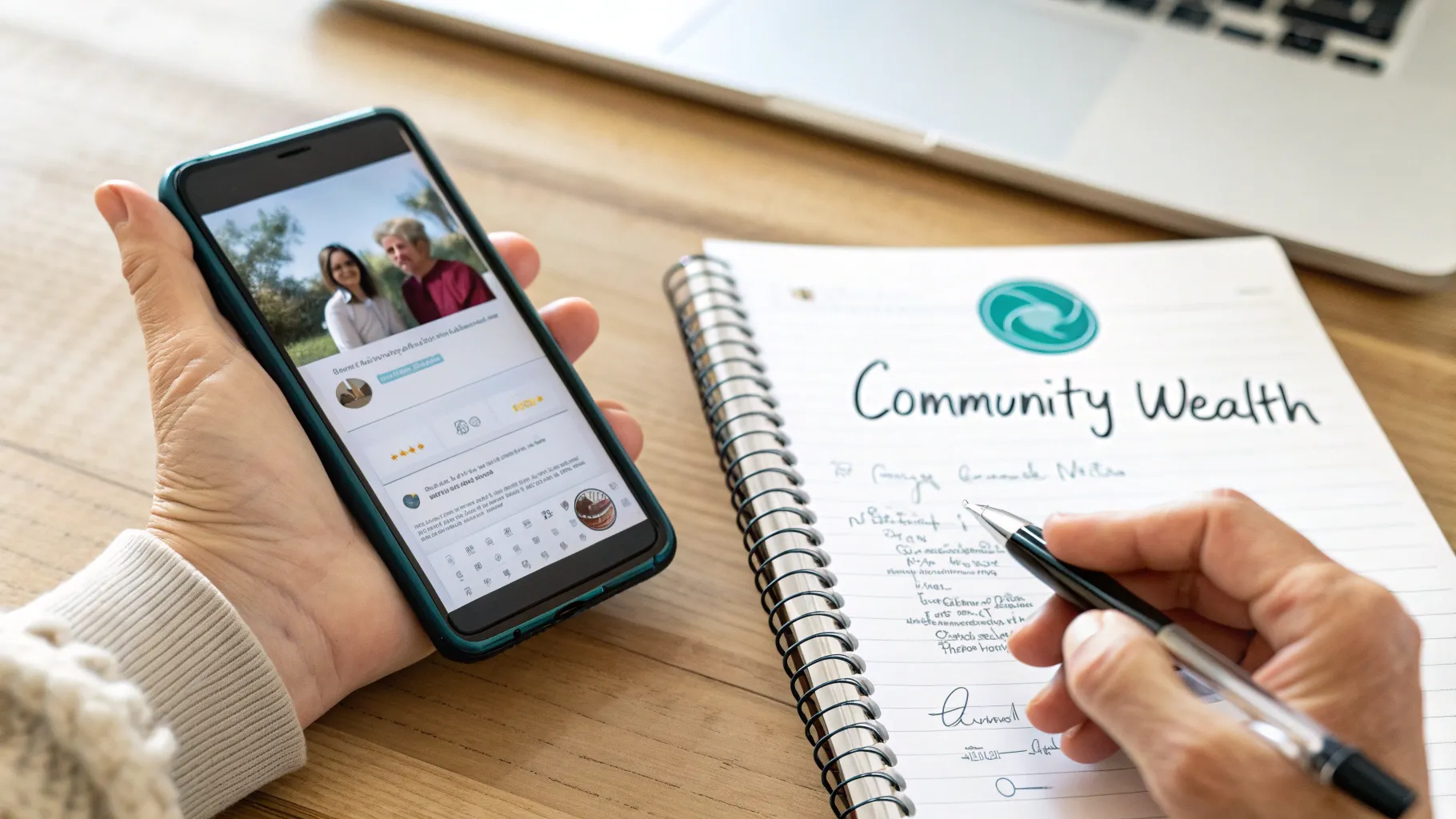 Close up of a hand confirming a small monthly investment on a smartphone to build
financial resilience.