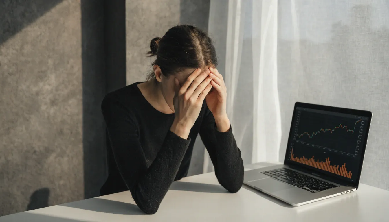 Person experiencing financial stress anxiety and isolation from money worries and
scarcity thinking