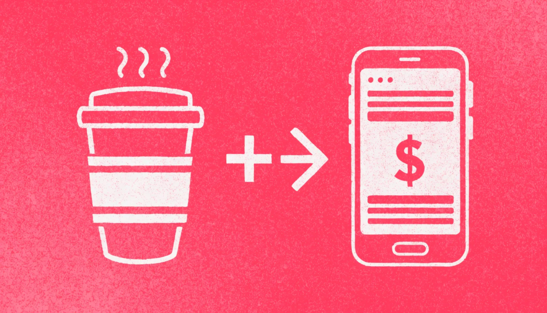 A simple graphic explaining habit stacking for finances by linking
a coffee habit to a savings app habit