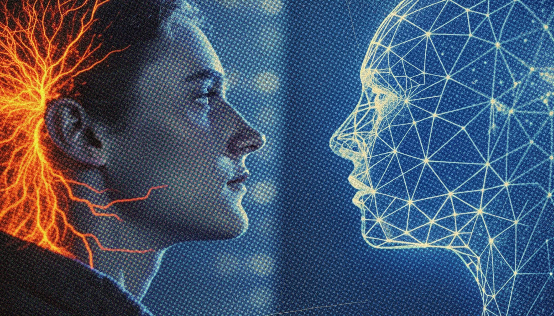 Close up of person showing a logical investor mindset vs emotional fear and greed cycles.