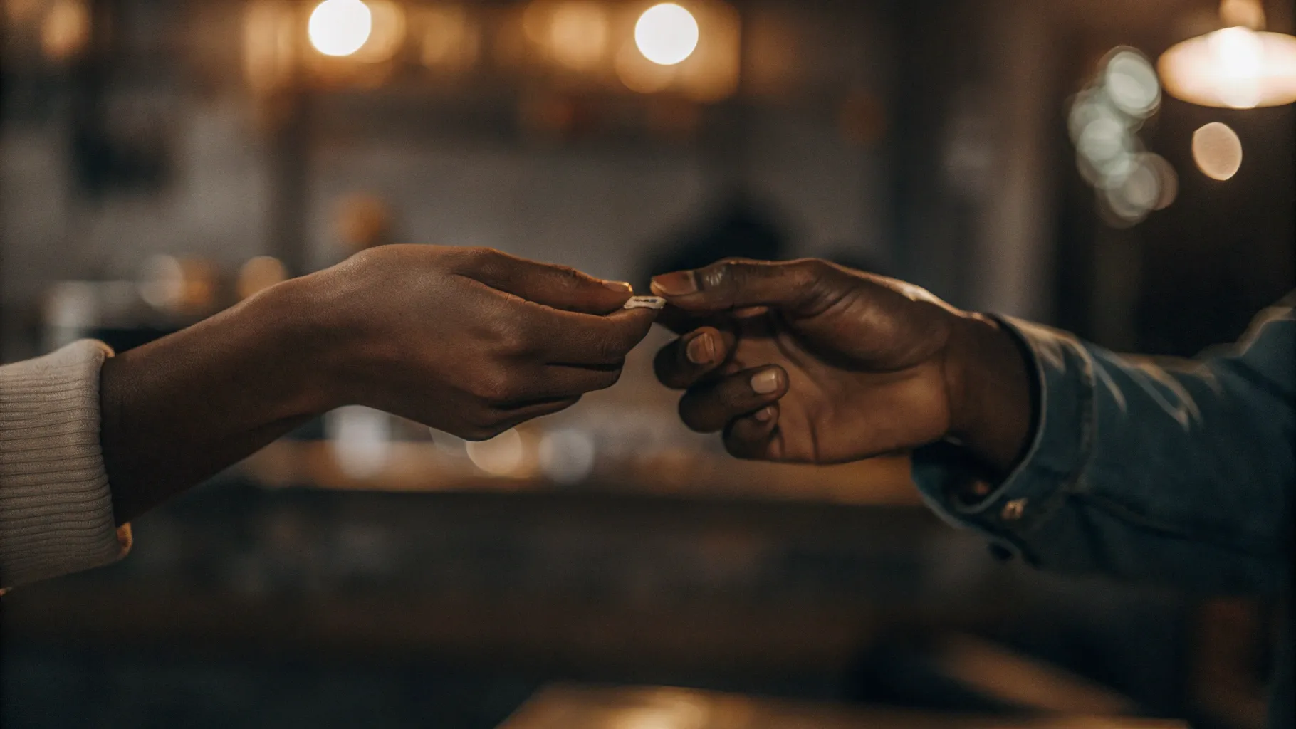 Close up of an act of generosity showing the connection between abundance thinking
and strategic giving.