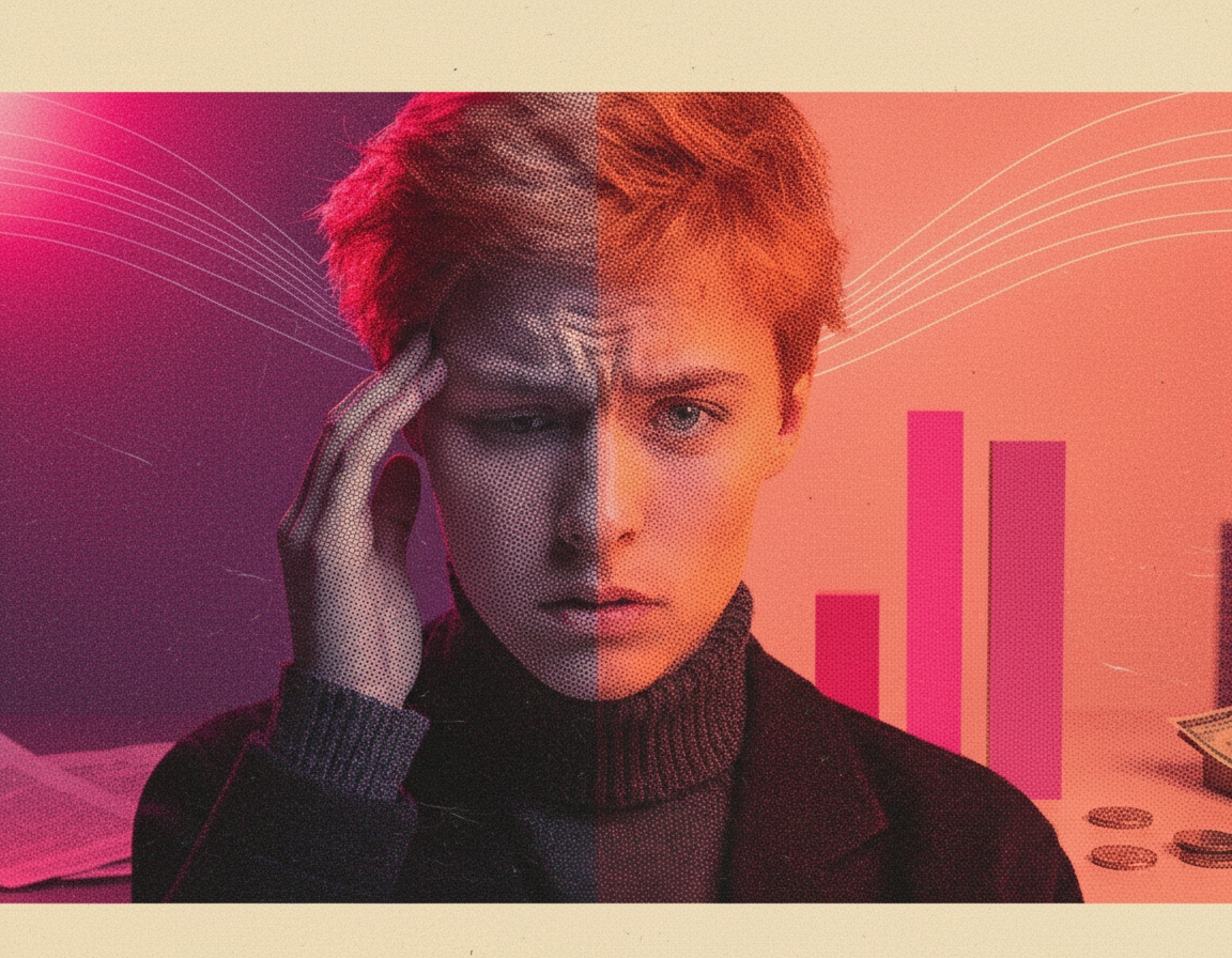 Person transforming from financial scarcity mindset to abundance mindset showing mental shift and confidence